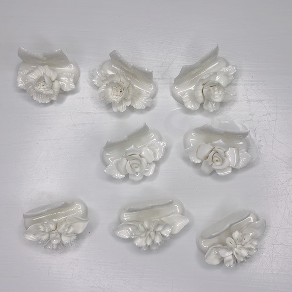 Vintage Coalport 💐 Bone China Floral Name Card Holders Mismatched Set of 8 - Picture 14 of 16